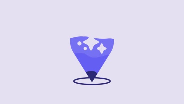 Icono Concepto Servicio Limpieza Blue Home Aislado Sobre Fondo Púrpura — Vídeo de stock