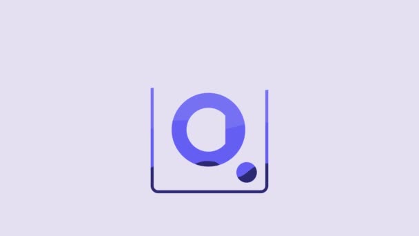 Иконка Синий Вашер Выделена Фиолетовом Фоне Значок Стиральной Машины Стиральная — стоковое видео