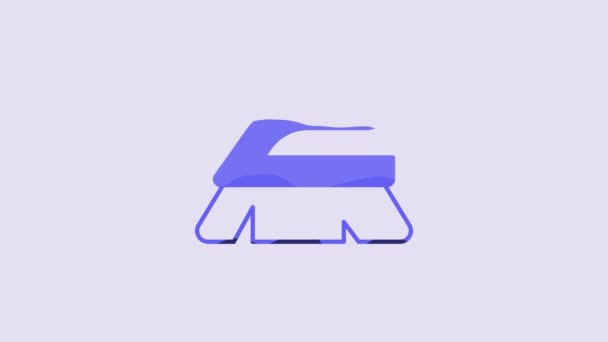Blue Brush Cleaning Icon Isolated Purple Background Cleaning Service Concept — Wideo stockowe