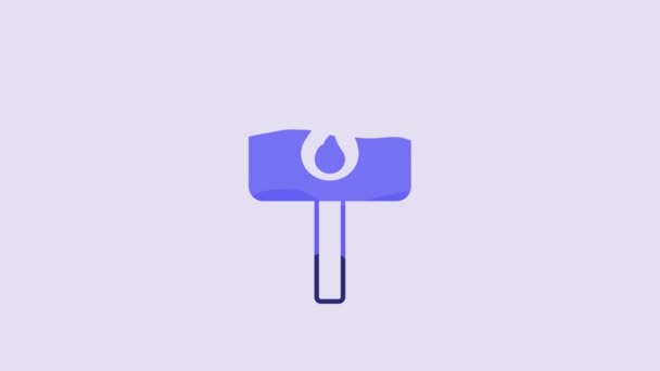 Blue Protest Icon Isolated Purple Background Meeting Protester Picket Speech — Vídeo de Stock