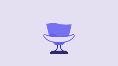 Blue Armchair icon isolated on purple background. 4K Video motion graphic animation.