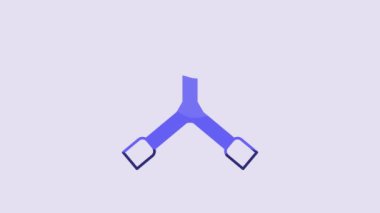 Blue Skateboard Y-tool icon isolated on purple background. 4K Video motion graphic animation.