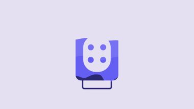 Blue Knee pads icon isolated on purple background. Extreme sport. Skateboarding, bicycle, roller skating protective gear. 4K Video motion graphic animation.