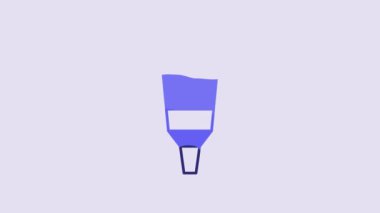 Blue Tube with paint palette icon isolated on purple background. 4K Video motion graphic animation.