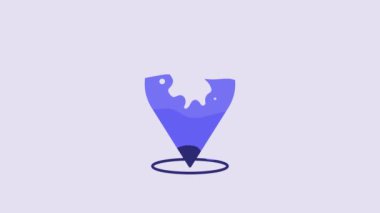 Blue Paint spray icon isolated on purple background. 4K Video motion graphic animation.
