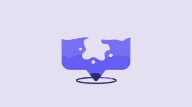 Blue Paint spray icon isolated on purple background. 4K Video motion graphic animation.