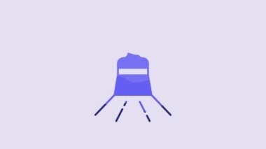 Blue Paint brush icon isolated on purple background. 4K Video motion graphic animation.
