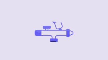Blue Paint spray gun icon isolated on purple background. 4K Video motion graphic animation.