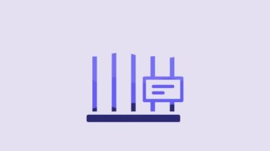 Blue Animal cage icon isolated on purple background. 4K Video motion graphic animation.
