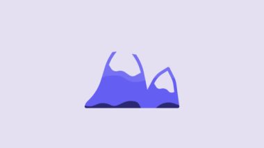 Blue Mountains icon isolated on purple background. Symbol of victory or success concept. 4K Video motion graphic animation.