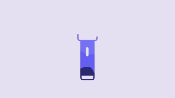Blaues Elektroschocker Symbol Der Polizei Isoliert Auf Violettem Hintergrund Schocker — Stockvideo