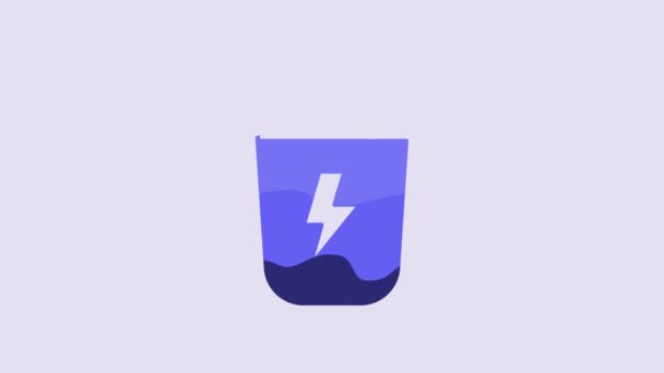 Blue Police Electric Shocker Icon Isolated Purple Background Shocker Protection – Stock-video