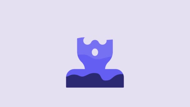 Blue Thief Mask Icon Isolated Purple Background Bandit Mask Criminal — Stockvideo