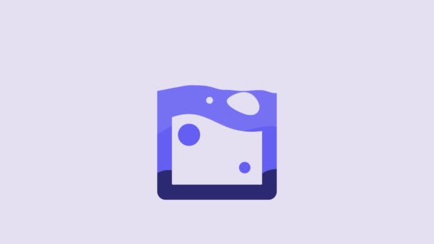 Blue Plastic Bag Drug Icon Isolated Purple Background Health Danger — Wideo stockowe