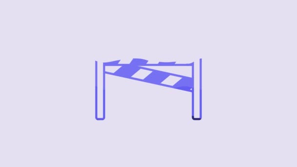 Blue Crime Scene Icon Isolated Purple Background Video Motion Graphic — ストック動画