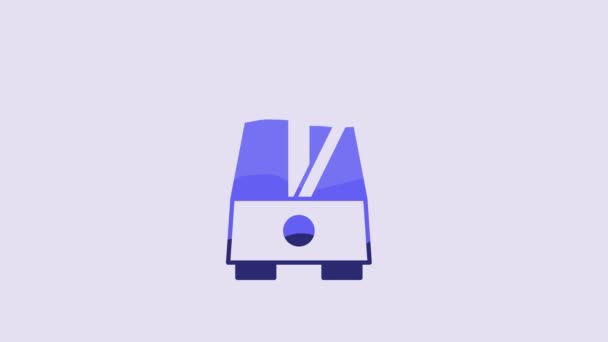 Синій Класичний Metronome Маятником Кіноіконі Ізольований Фіолетовому Фоні Музичне Обладнання — стокове відео