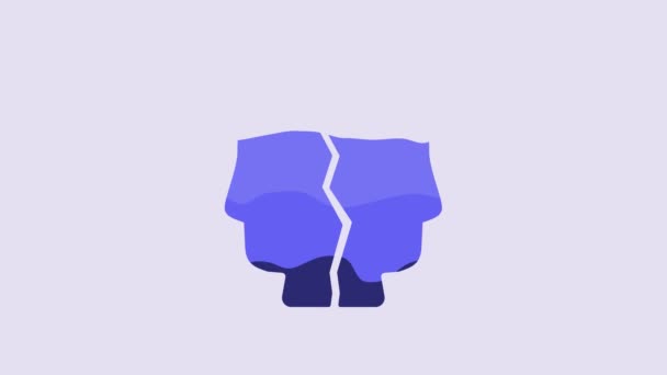 Ikona Modrá Bipolární Porucha Izolovaná Fialovém Pozadí Grafická Animace Pohybu — Stock video