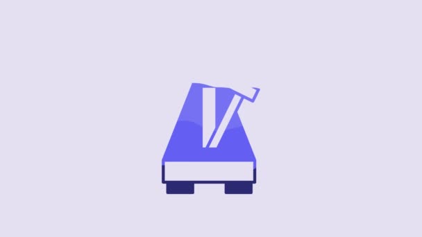 Blue Classic Metronome Pendulum Motion Icon Isolated Purple Background Equipment — Vídeo de Stock