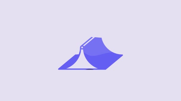 紫色の背景に隔離されたブルースケートパークアイコン ランプ ローラー スケートパークの階段のセット 極端なスポーツだ 4Kビデオモーショングラフィックアニメーション — ストック動画