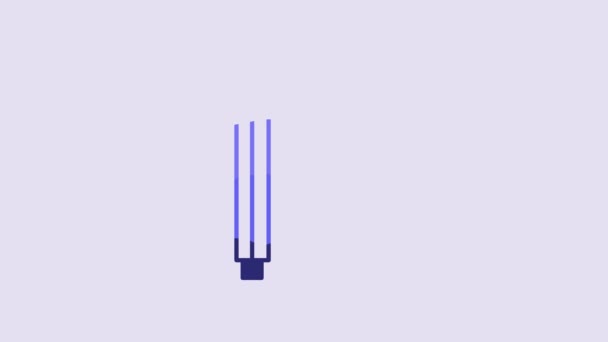 Blue Tool Allen Keys Icon Isolated Purple Background Video Motion — 图库视频影像