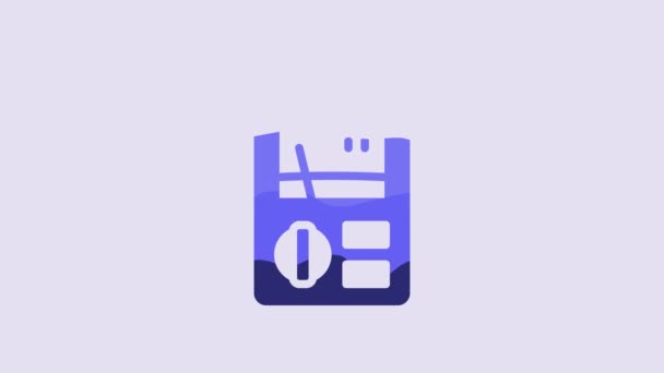 Blue Dosimeter Measuring Radiation Icon Isolated Purple Background Gamma Radiation — Stock videók