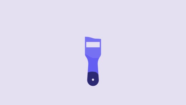 Blue Paint Brush Icon Isolated Purple Background Video Motion Graphic — Vídeo de Stock