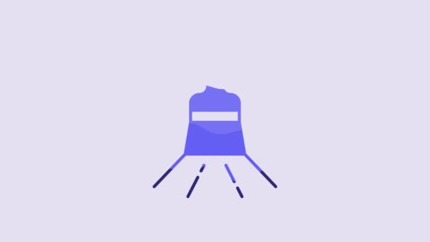 Blue Paint Brush Icon Isolated Purple Background Video Motion Graphic — Video Stock