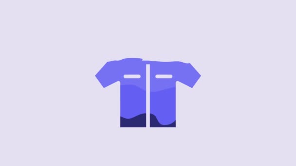 Blue Shirt Icon Isolated Purple Background Video Motion Graphic Animation — Stok video