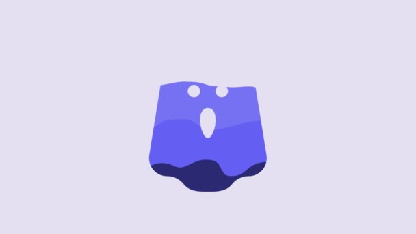蓝色幽灵图标隔离在紫色背景 万圣节快乐派对4K视频运动图形动画 — 图库视频影像