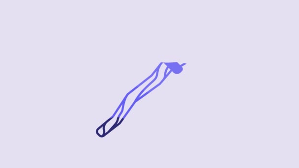 Blue Magic Staff Icon Isolated Purple Background Magic Wand Scepter — Wideo stockowe