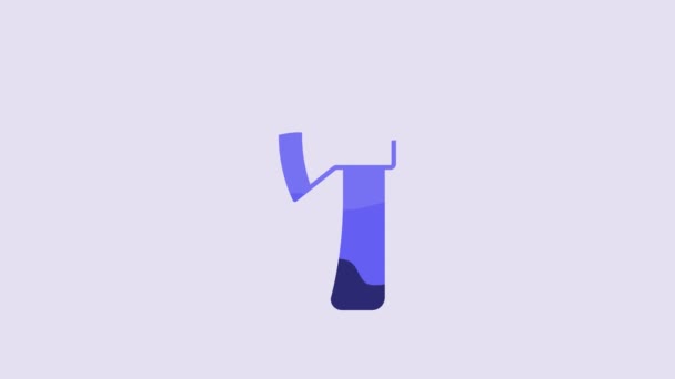 Иконка Топора Синего Вудена Выделена Фиолетовом Фоне Топор Лесоруба Видеографическая — стоковое видео