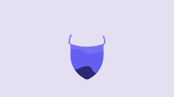 Icono Blue Acorn Aislado Sobre Fondo Púrpura Animación Gráfica Vídeo — Vídeo de stock