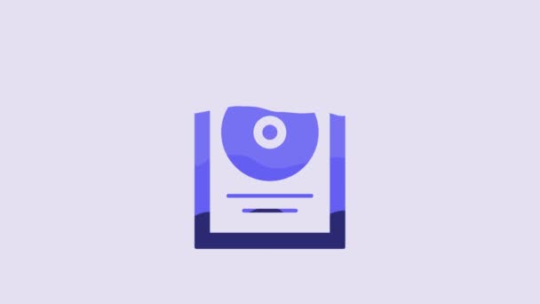 Blue Disk Award Frame Icon Isolated Purple Background Modern Ceremony — Stok video