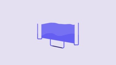 Blue Megaphone icon isolated on purple background. Speaker sign. 4K Video motion graphic animation.