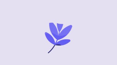 Blue Movie trophy icon isolated on purple background. Academy award icon. Films and cinema symbol. 4K Video motion graphic animation.