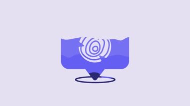 Blue Wooden logs icon isolated on purple background. Stack of firewood. 4K Video motion graphic animation.