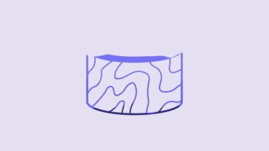 Blue Tree stump icon isolated on purple background. 4K Video motion graphic animation.