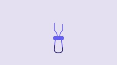 Blue Chisel tool for wood icon isolated on purple background. 4K Video motion graphic animation.