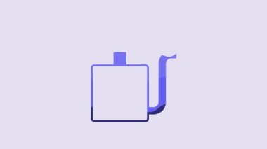 Blue Handle detonator for dynamite icon isolated on purple background. 4K Video motion graphic animation.