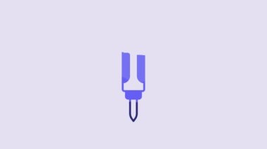 Blue Construction jackhammer icon isolated on purple background. 4K Video motion graphic animation.