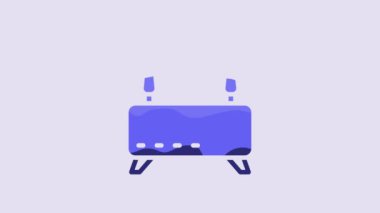 Blue Router and wi-fi signal icon isolated on purple background. Wireless ethernet modem router. Computer technology internet. 4K Video motion graphic animation.