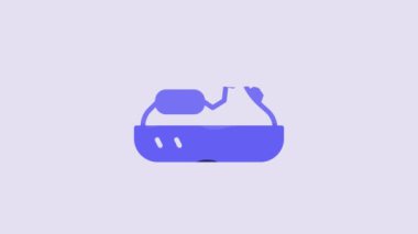 Blue Jet ski icon isolated on purple background. Water scooter. Extreme sport. 4K Video motion graphic animation.