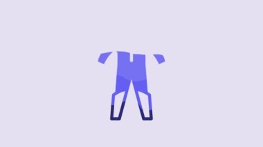 Blue Wetsuit for scuba diving icon isolated on purple background. Diving underwater equipment. 4K Video motion graphic animation.