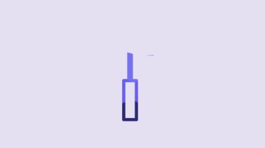 Blue Hammer icon isolated on purple background. Tool for repair. 4K Video motion graphic animation.