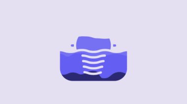 Blue Sunrise icon isolated on purple background. 4K Video motion graphic animation.