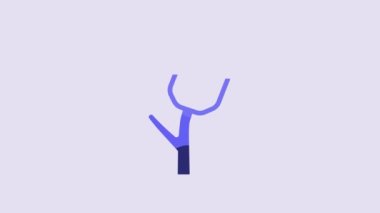 Blue Marshmallow on stick icon isolated on purple background. 4K Video motion graphic animation.