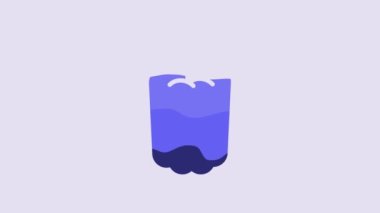 Blue Bell pepper or sweet capsicum icon isolated on purple background. 4K Video motion graphic animation.