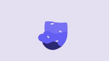 Blue Potato icon isolated on purple background. 4K Video motion graphic animation.