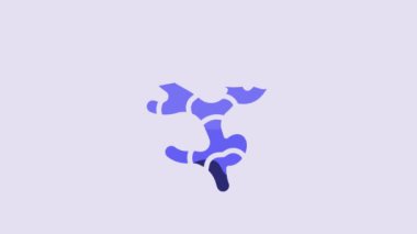 Blue Ginger root icon isolated on purple background. 4K Video motion graphic animation.