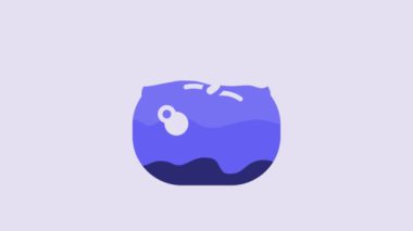 Blue Pumpkin icon isolated on purple background. Happy Halloween party. 4K Video motion graphic animation.